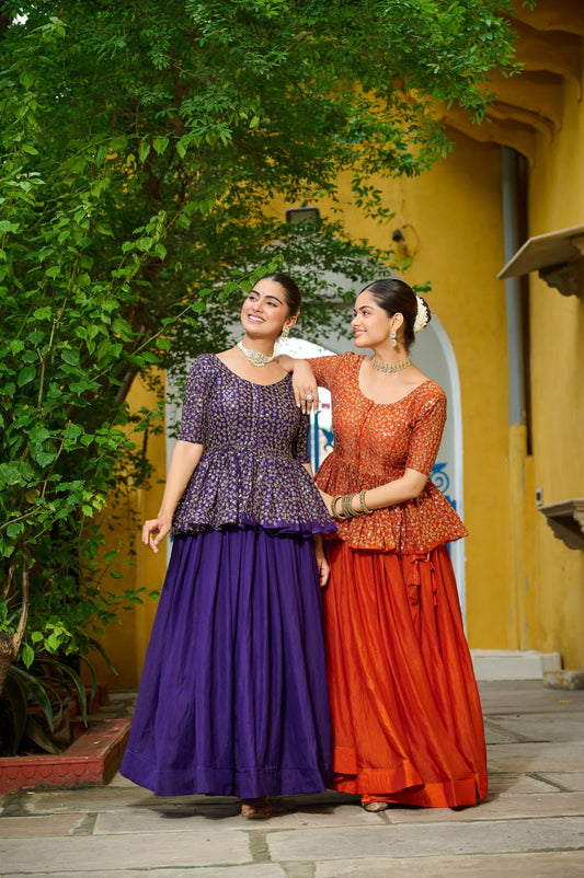 Fendy Fabric With Plain Work Lehenga