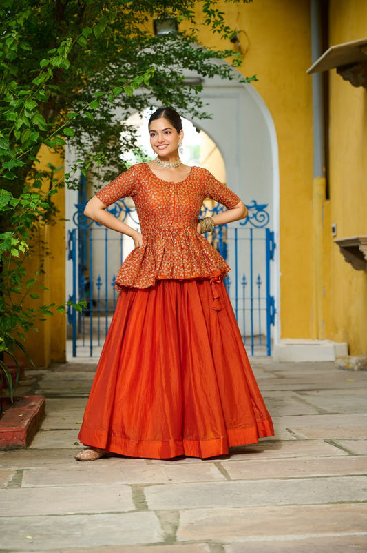 Fendy Fabric With Plain Work Lehenga