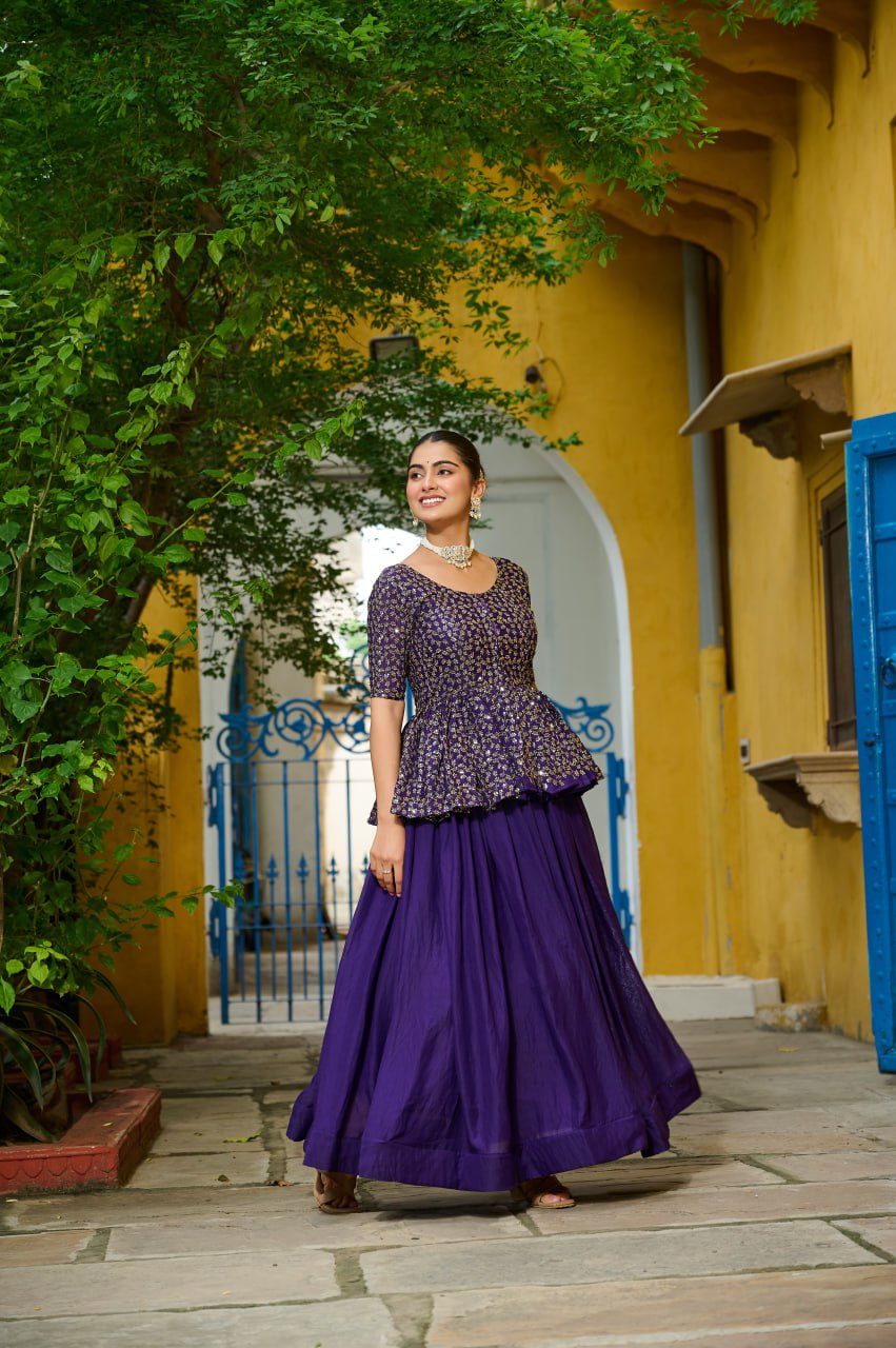 Fendy Fabric With Plain Work Lehenga