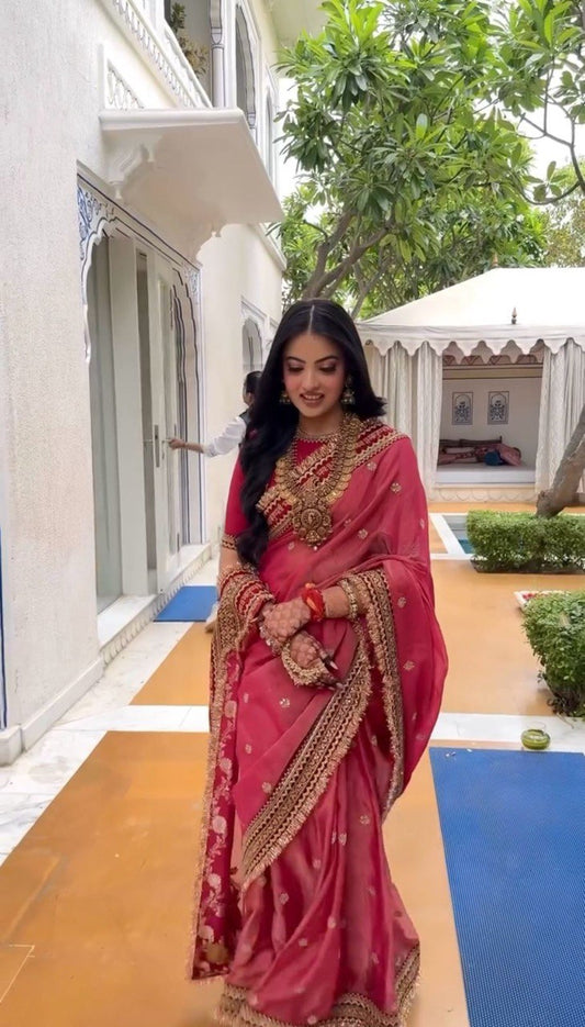 Designer Saree on Twil Net Febric with Coding & Thred with Sequnce work