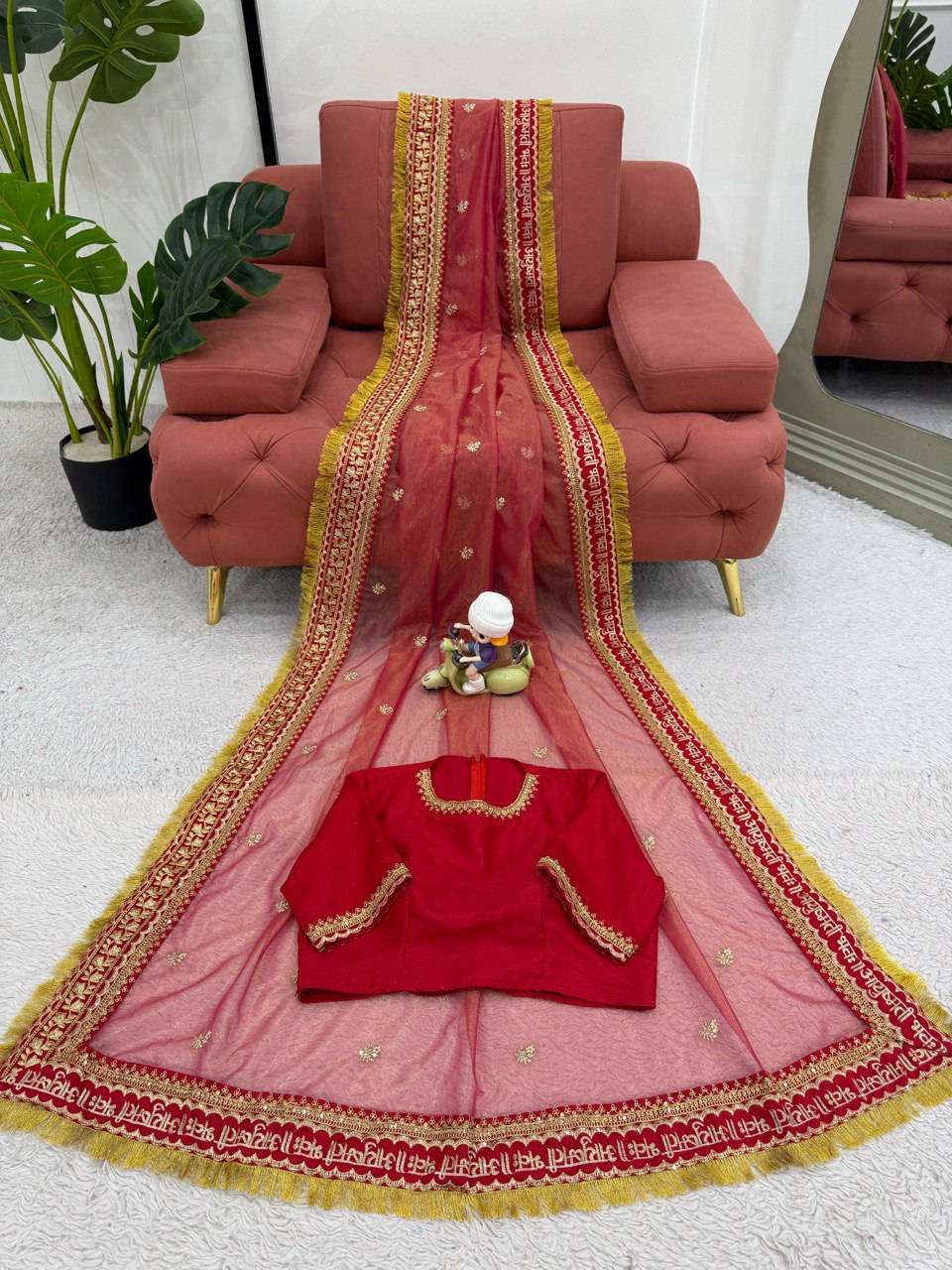 Designer Saree on Twil Net Febric with Coding & Thred with Sequnce work