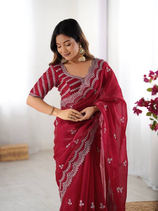 Jimmy Chu Thred With Sequence Work Saree