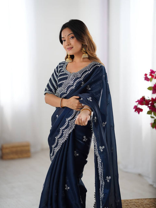Jimmy Chu Thred With Sequence Work Saree