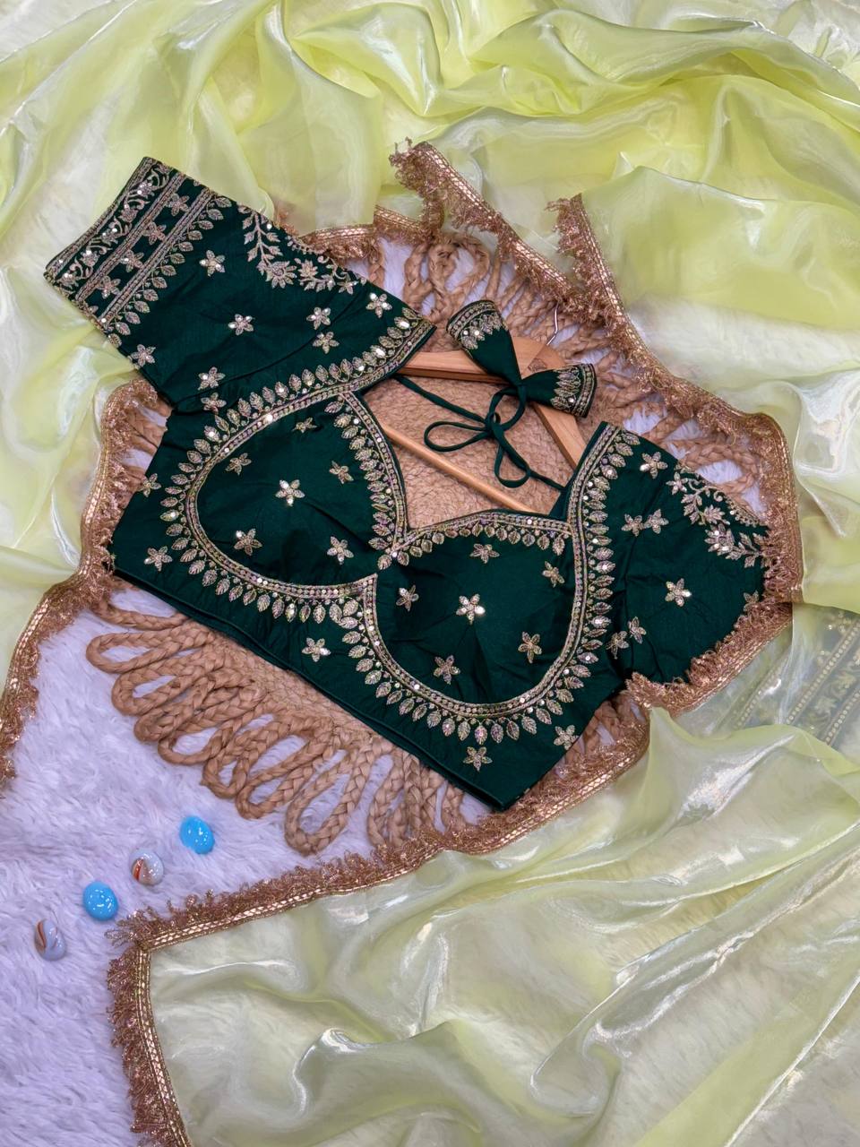 Tissue Silk Saree with Contrast Blouse