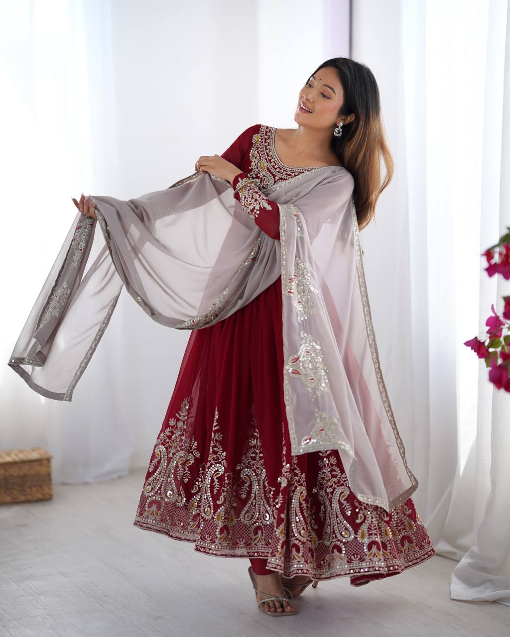 Wedding Special Heavy Multi Sequence Work Top Suit