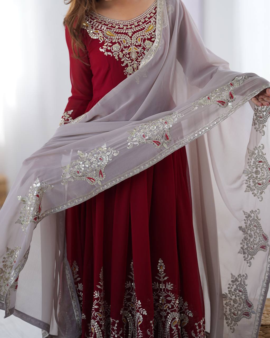 Wedding Special Heavy Multi Sequence Work Top Suit