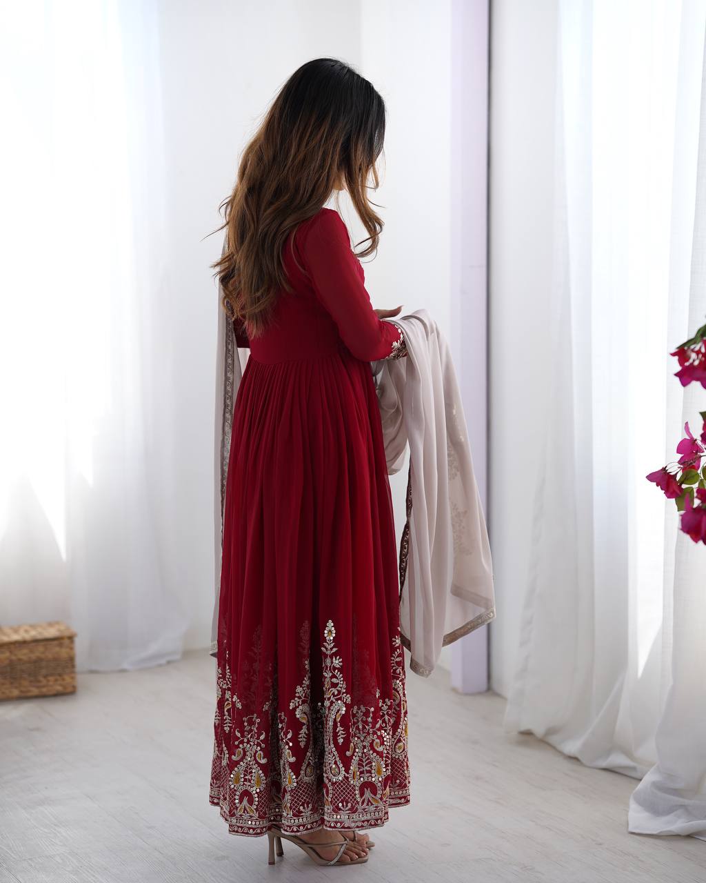 Wedding Special Heavy Multi Sequence Work Top Suit
