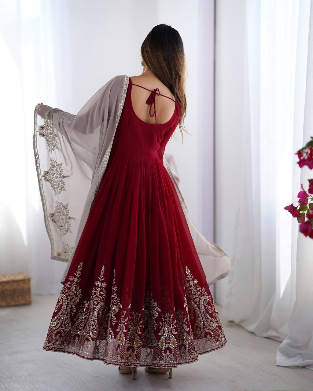 Wedding Special Heavy Multi Sequence Work Top Suit