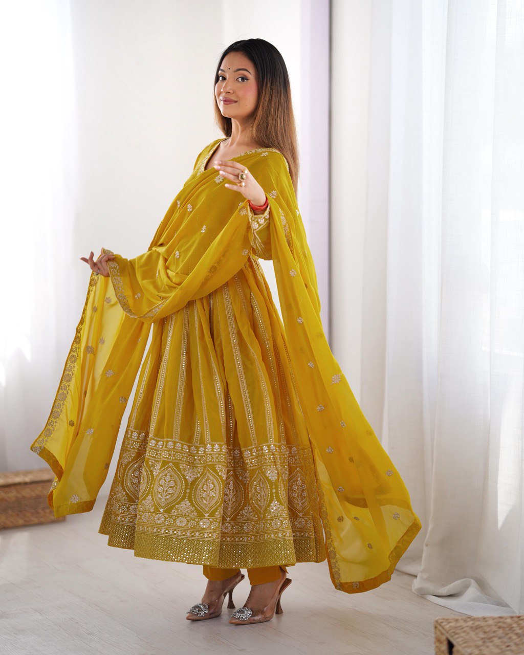 SUMMER WEDDING SPECIAL SEQUENCE WORK TRADITIONAL GOWN WITH DUPATTA