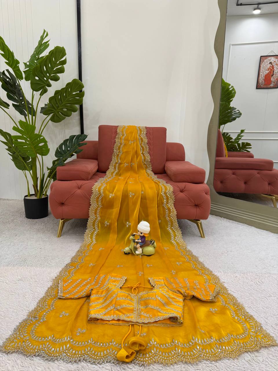 Jimmy Chu Thred With Sequence Work Saree