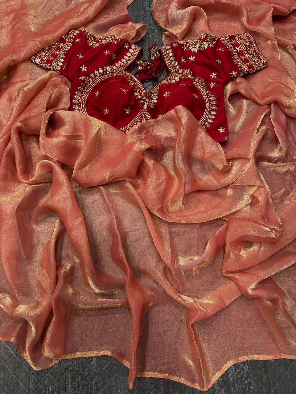 Sabyasanchi Desifgner Embroidery Work With Space Silk Saree