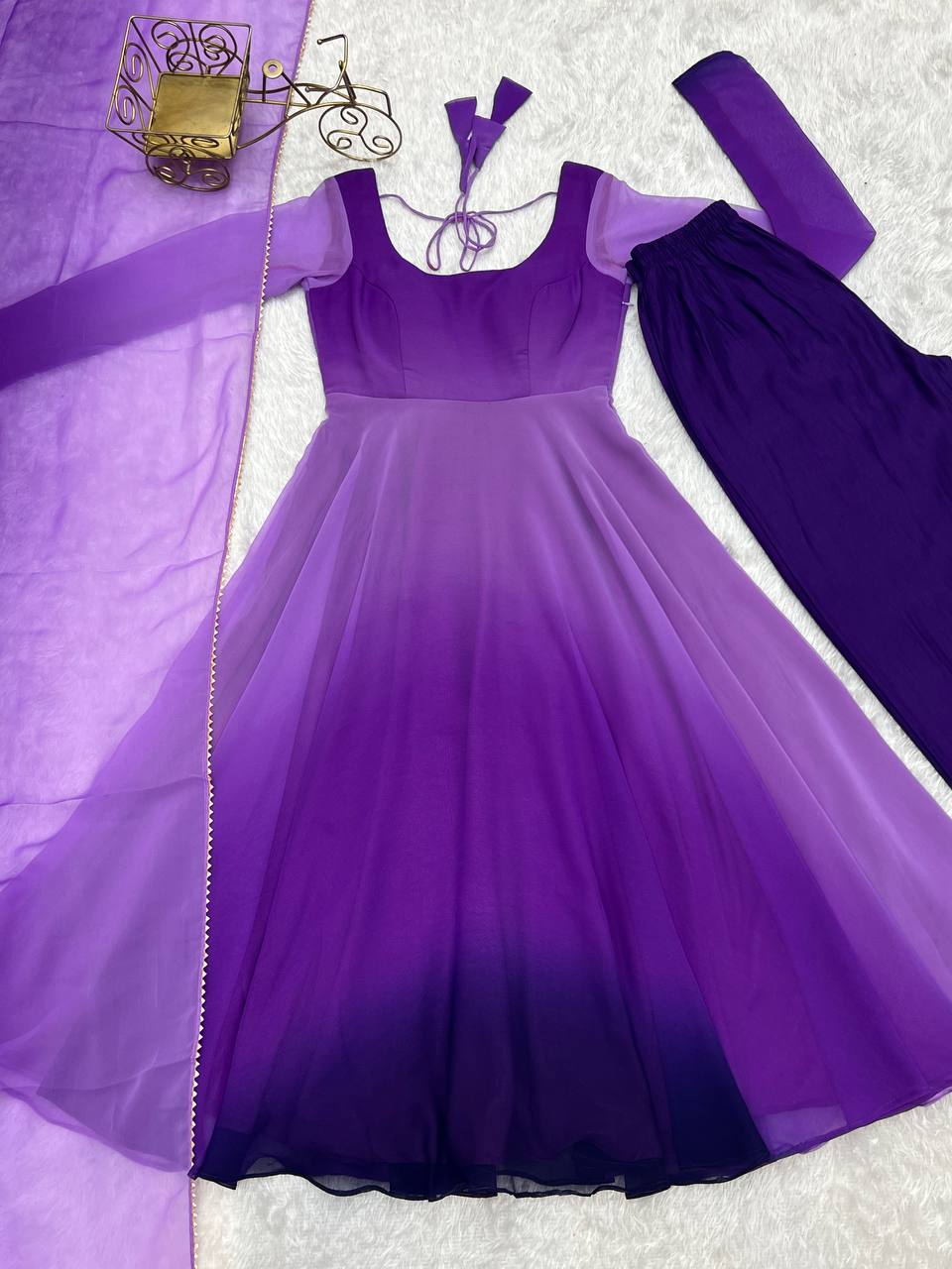 PURE SOFT FOX GEORGETTE MOST TRENDY PADDING FABRIC FULLY FLAIR ANARKALI GOWN