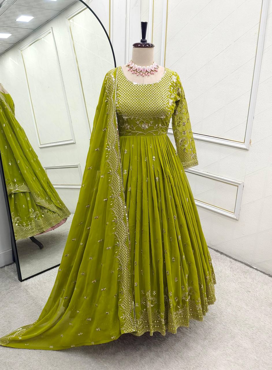 Mehndi Function Dress For Woman Sequence Work dressbazzars Mehndi Function Dress For Woman Sequence Work dressbazzars