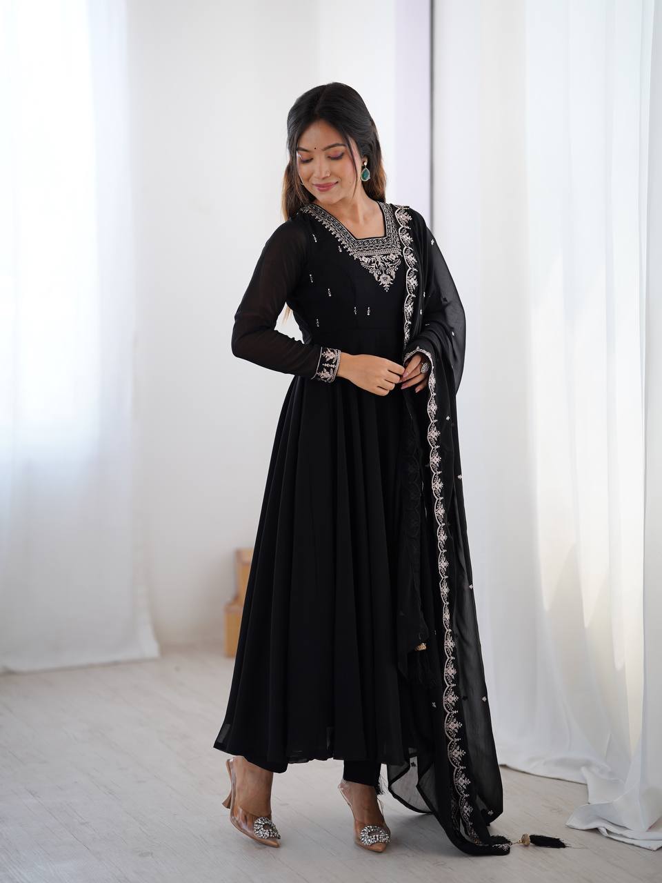 Heavy Pure Soft Georgette Fancy Embroidery Work Anarakali