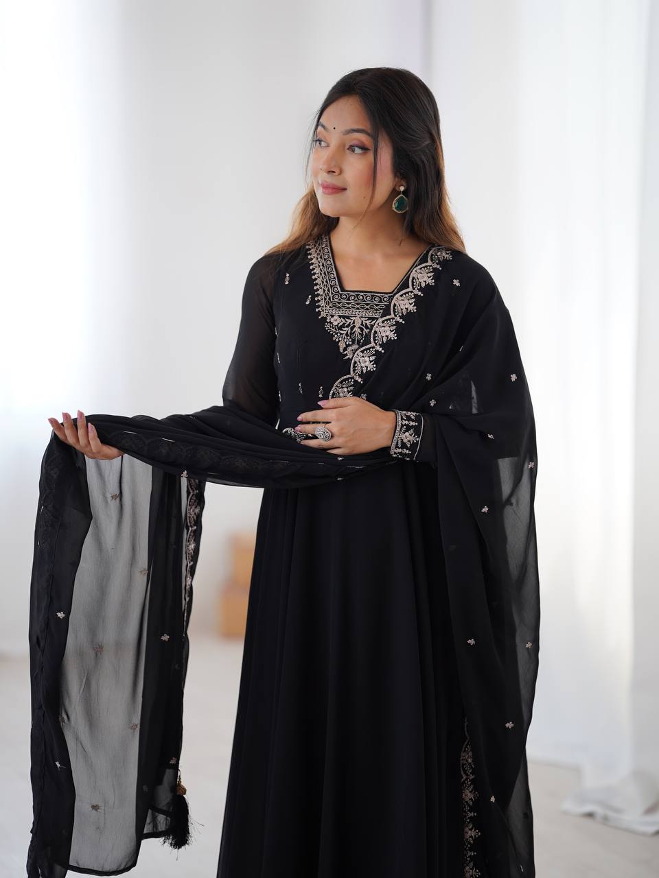 Heavy Pure Soft Georgette Fancy Embroidery Work Anarakali