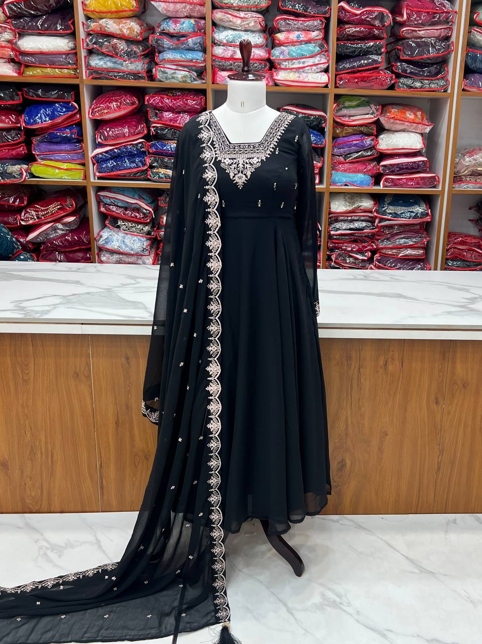 Heavy Pure Soft Georgette Fancy Embroidery Work Anarakali
