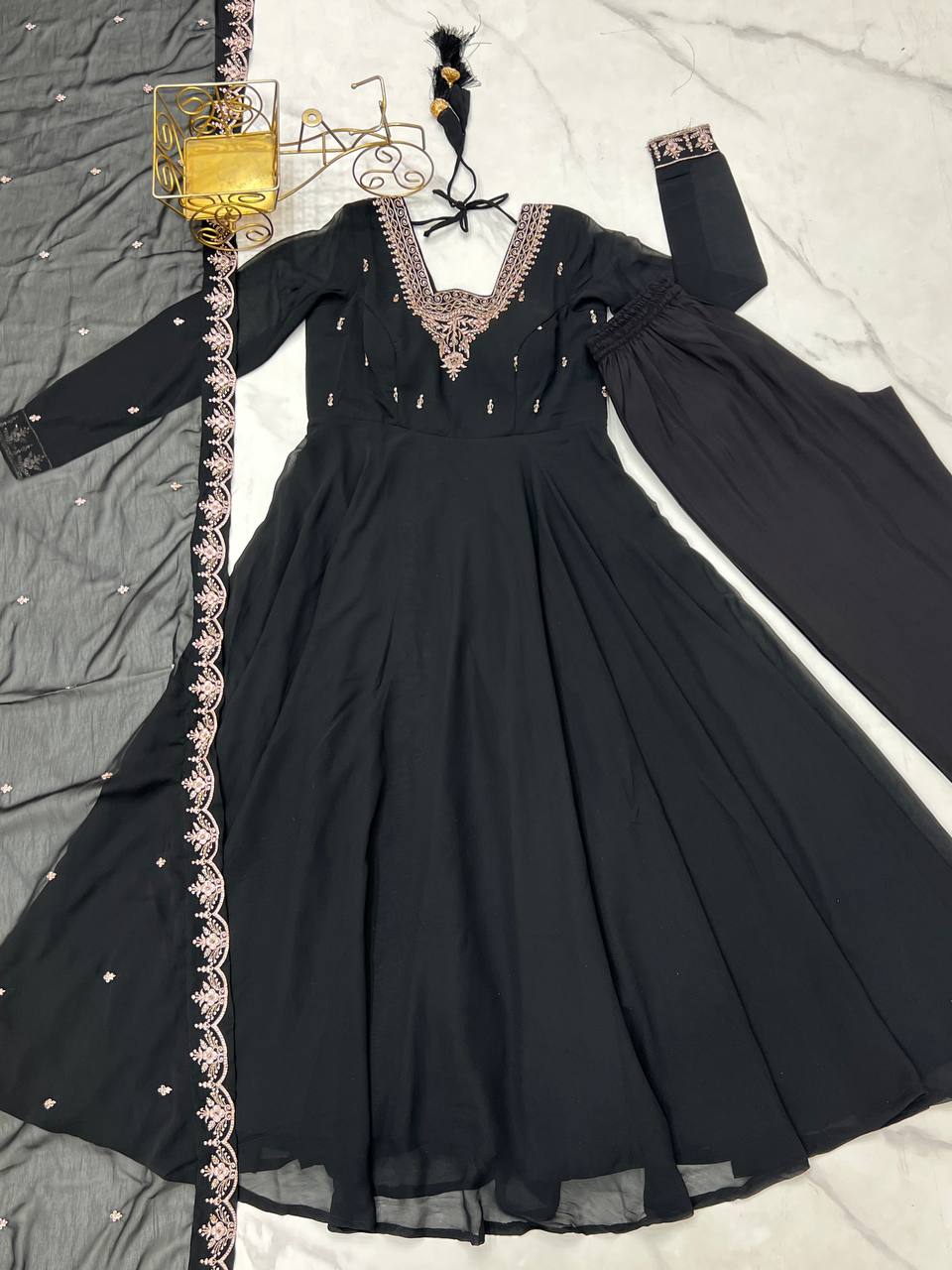 Heavy Pure Soft Georgette Fancy Embroidery Work Anarakali