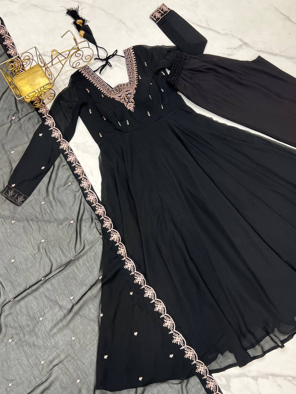 Heavy Pure Soft Georgette Fancy Embroidery Work Anarakali