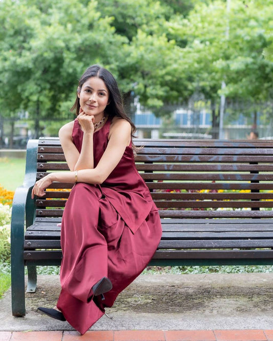 Moss Satin Micro Inner Top Salwaar