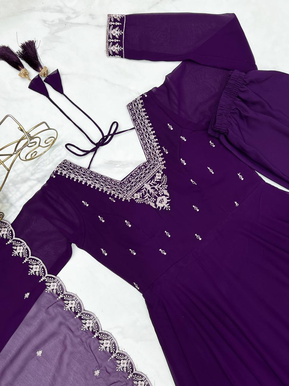 Heavy Pure Soft Georgette Fancy Embroidery Work Anarakali