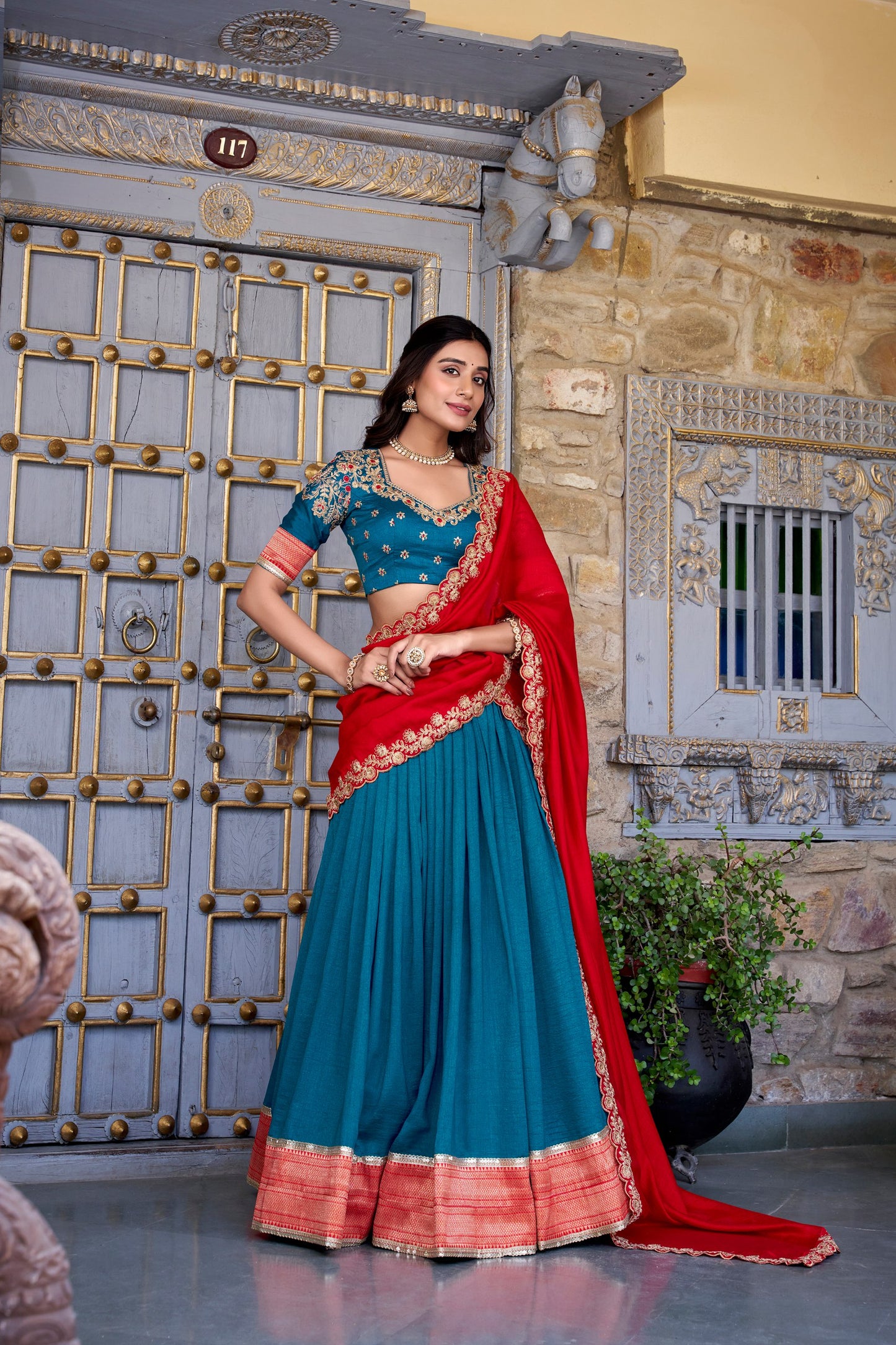 DRESS BAZZAR VICHITRA SILK ZARI WEAVING LEHENGA CHOLI