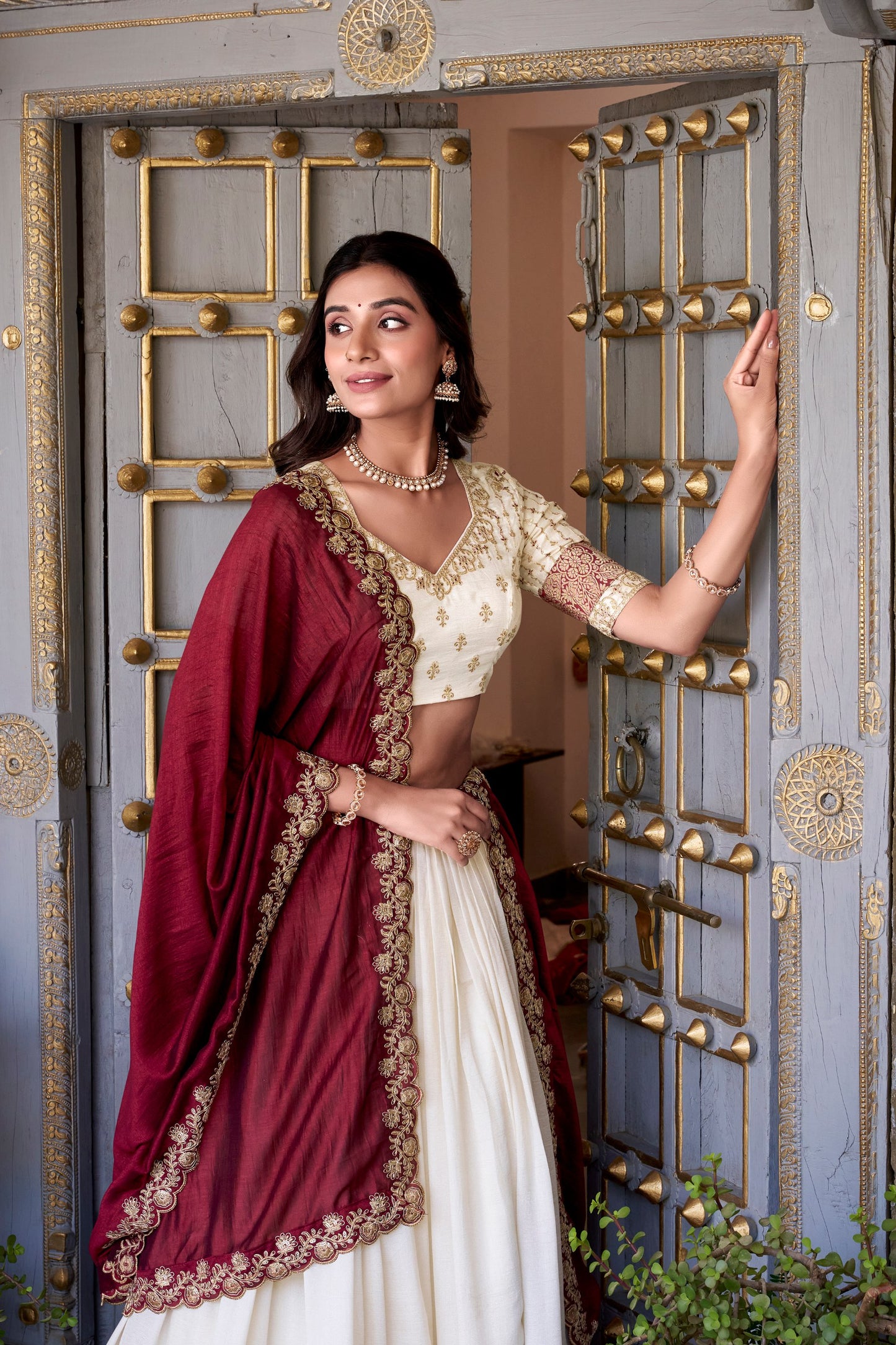 DRESS BAZZAR VICHITRA SILK ZARI WEAVING LEHENGA CHOLI