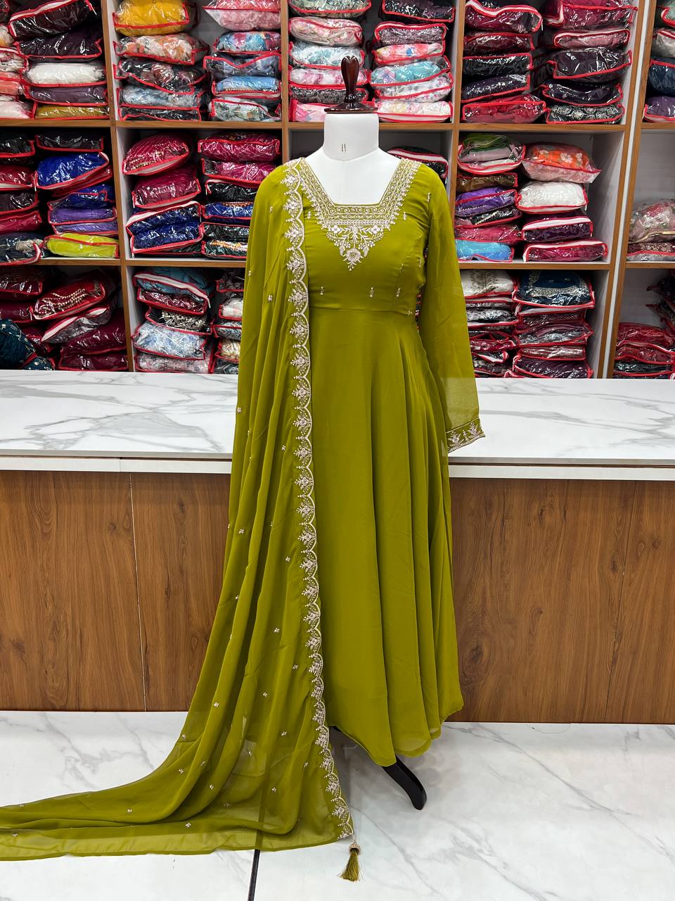 Heavy Pure Soft Georgette Fancy Embroidery Work Anarakali