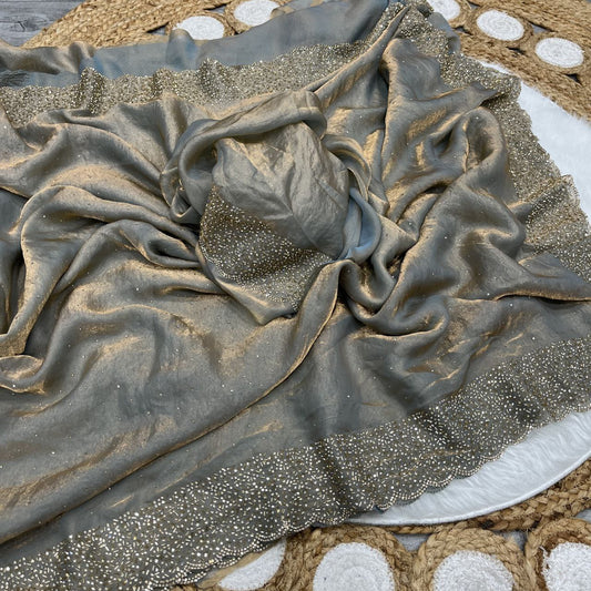 Space Silk With Jarkhan Silk Silk Saree