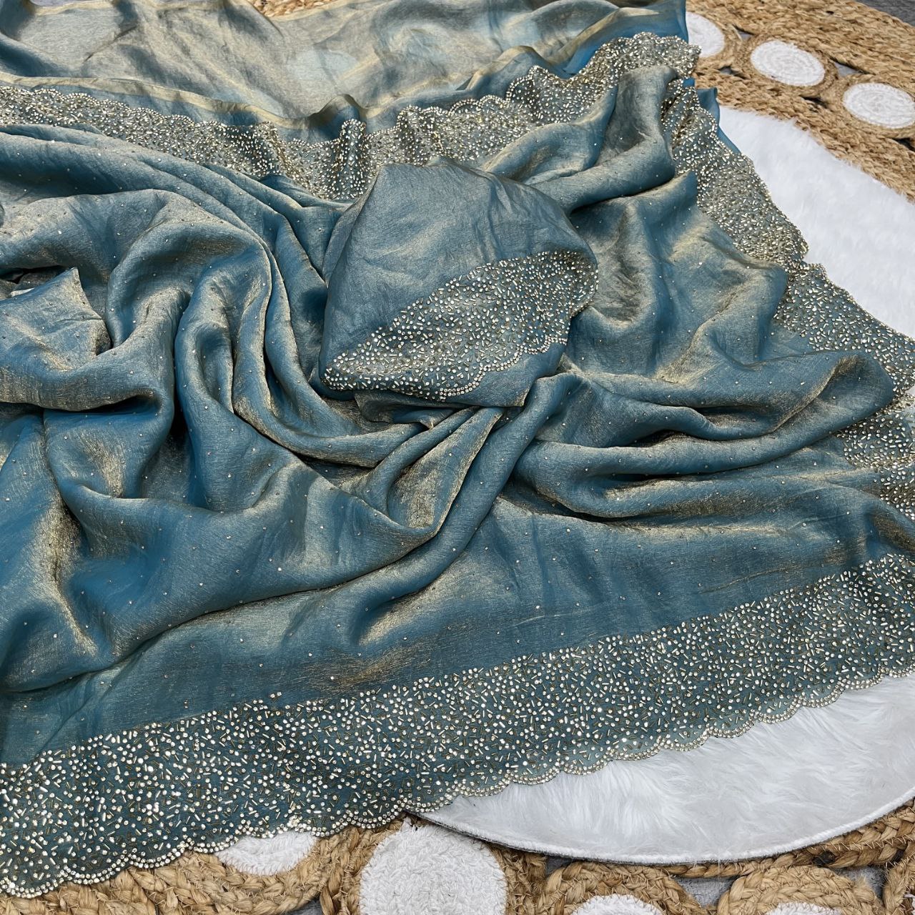 Space Silk With Jarkhan Silk Silk Saree