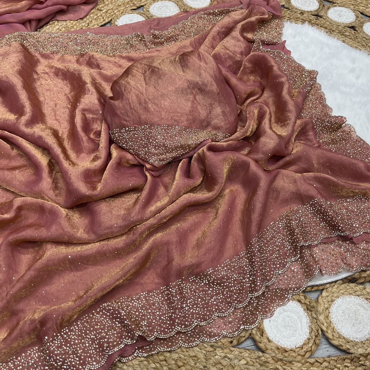 Space Silk With Jarkhan Silk Silk Saree