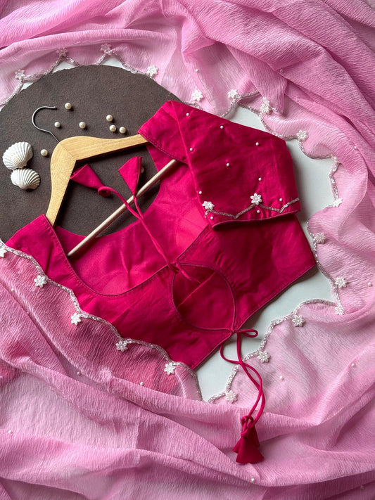 Aamras Silk Handworked Saree with Unstitched Blouse