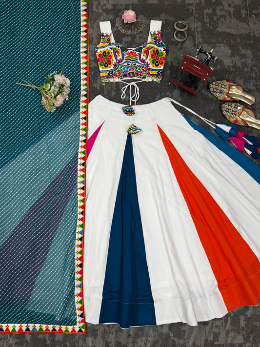 Navratri Special Rayon Fabric With Plain Work Lehenga Choli