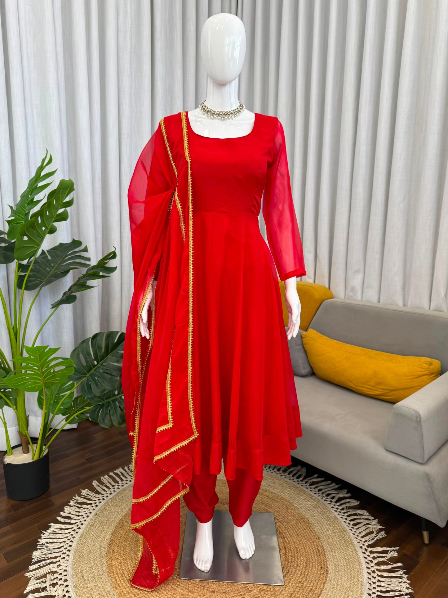 Tibby Silk Anarkali Suit Set
