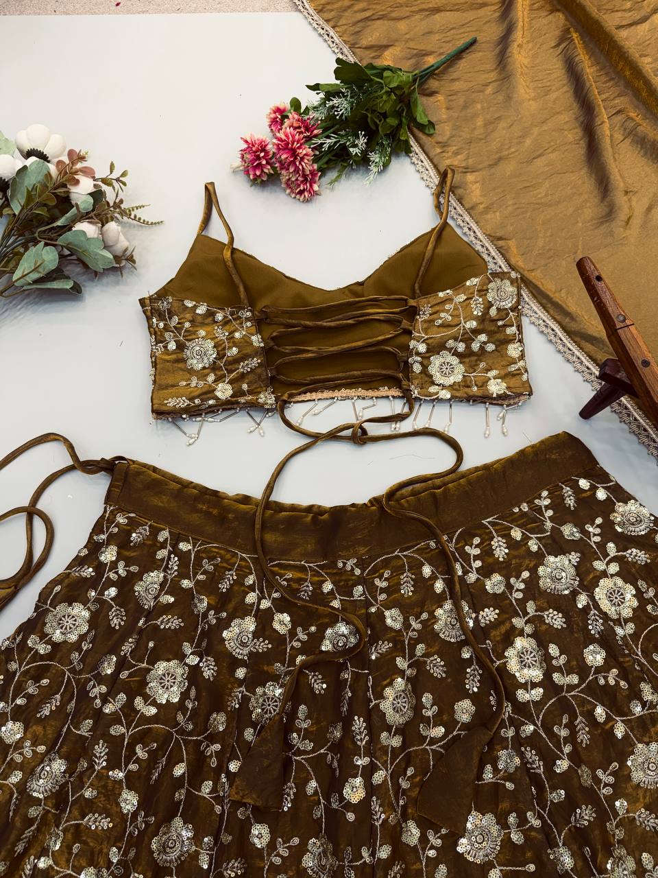 Fandy Silk Embroidered Lehenga Choli Set