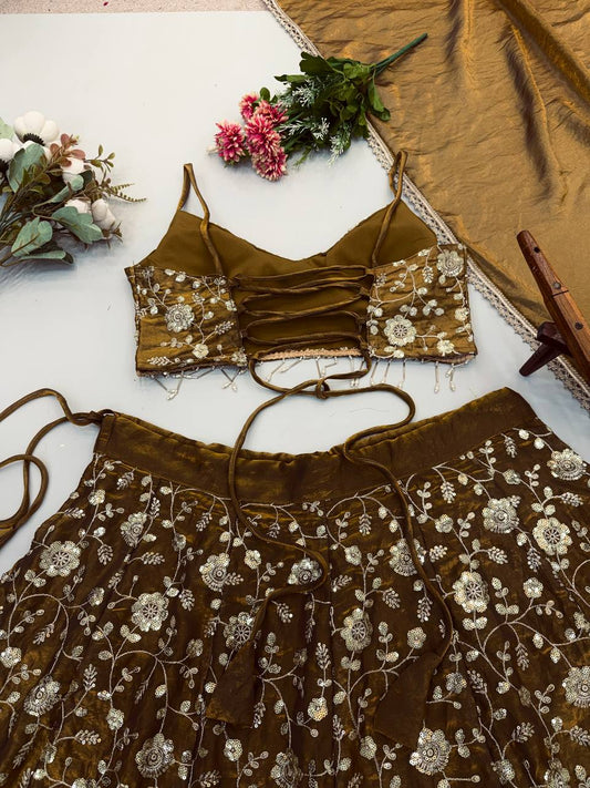 Fandy Silk Embroidered Lehenga Choli Set