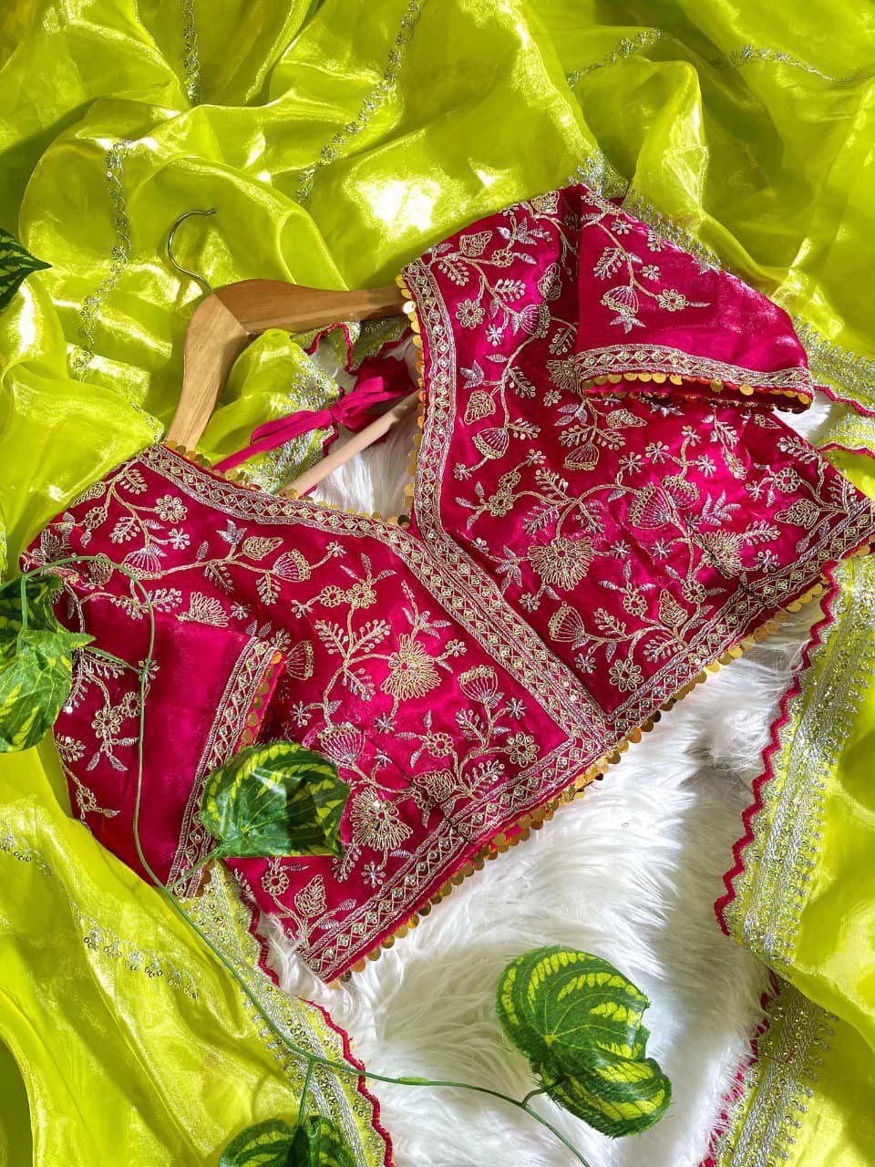 Volate Color Pure Soft Zimmt Choo Silk With Embroidery Work Saree