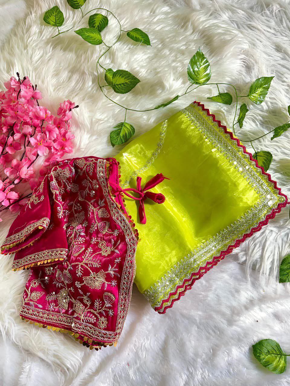 Volate Color Pure Soft Zimmt Choo Silk With Embroidery Work Saree