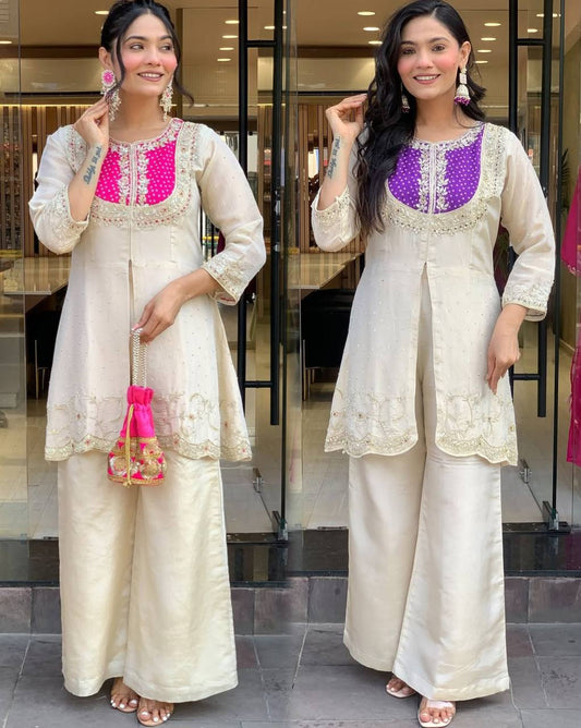 Rani color Roman Shimmer Silk Coding Sequence Work Top Pent