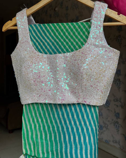 Kota Doriya With Leriya Print And Super Rich Kota And Unique Concept With Embroidery Arco Saree