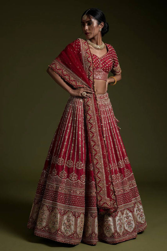 Rangoon silk With Sequence Dori thread work Lehenga