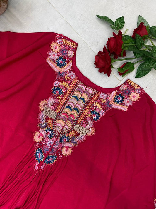 Air Tex Chinon Embroidery Saquence Work Top Plazzo