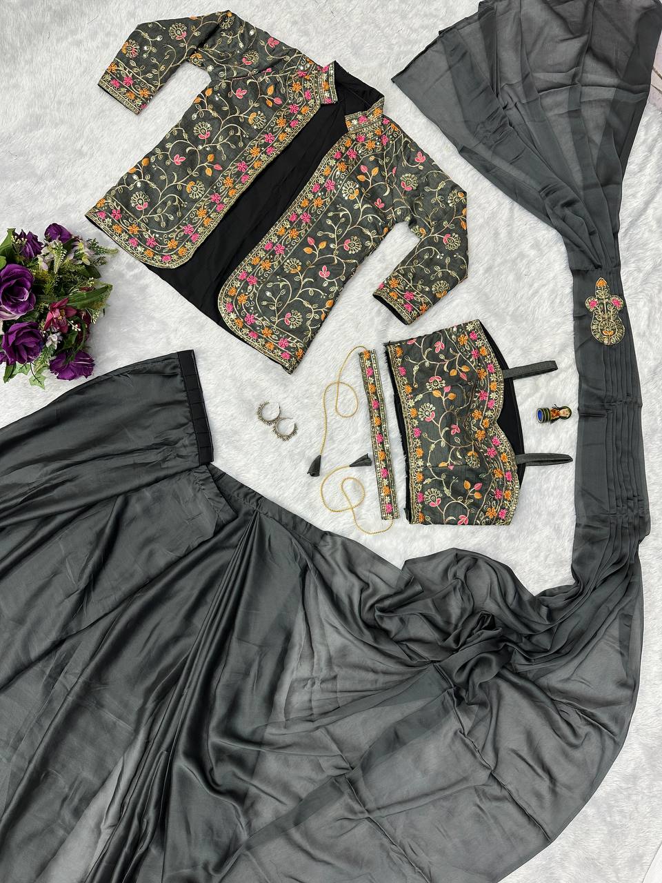 Rangoli Silk Wirth Embroidery With Banglory Saree