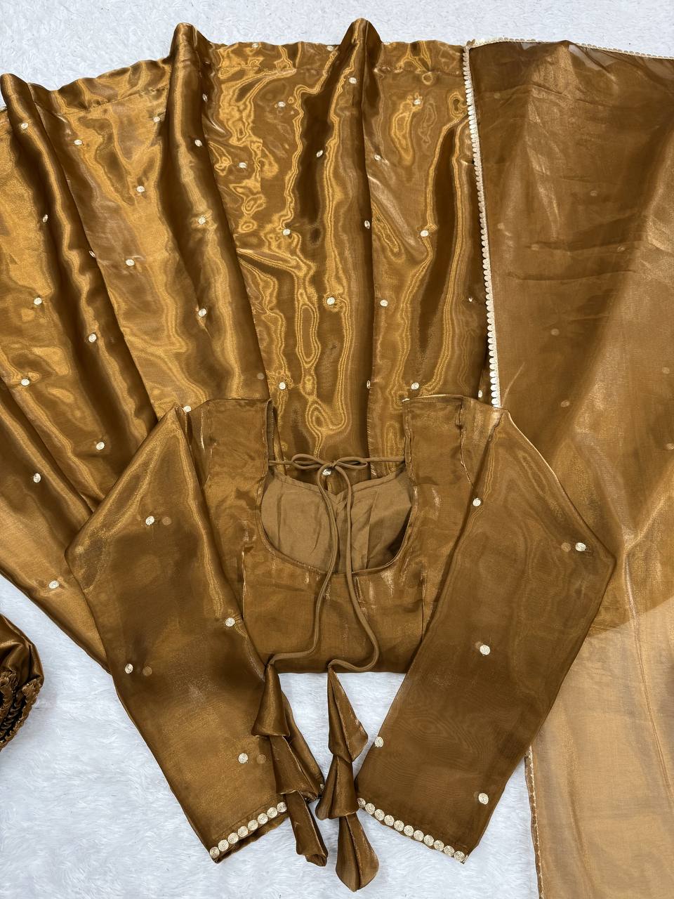 Brown Color Jimi Choo Thread Work Anarkali