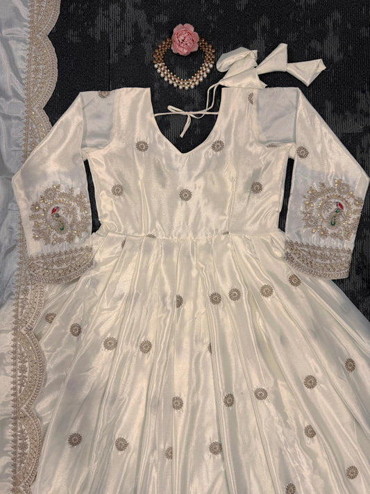 Chinon Silk With Coding Sequence Work Gown