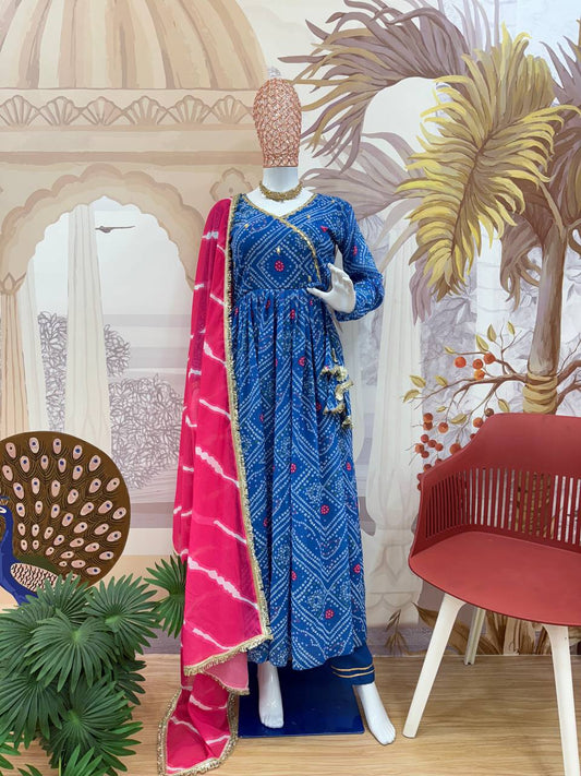 Georgette Fabric With Embroidery Work Gown