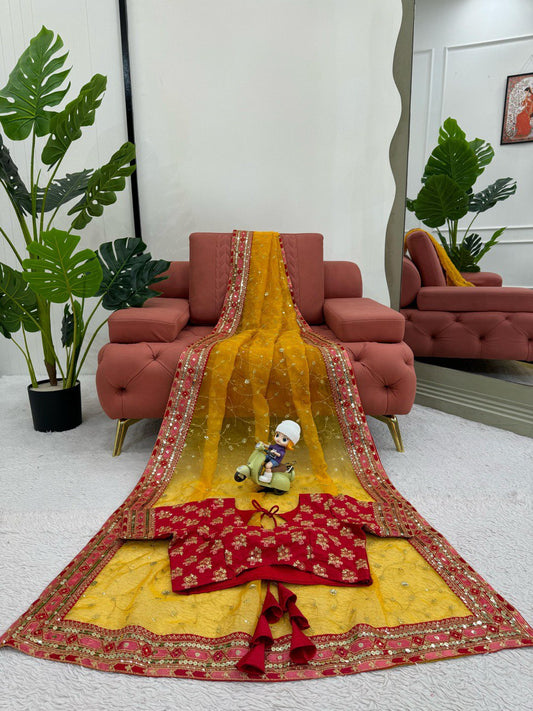 Havy Organza Silk sequence With Thred Work And Mono Banglori Saree