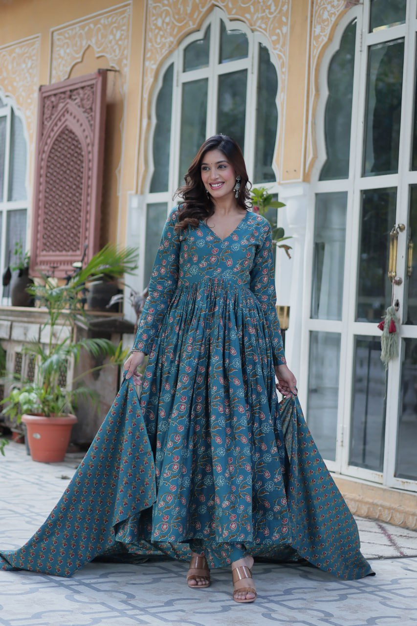 Pure Cotton Full Sleeves Gown
