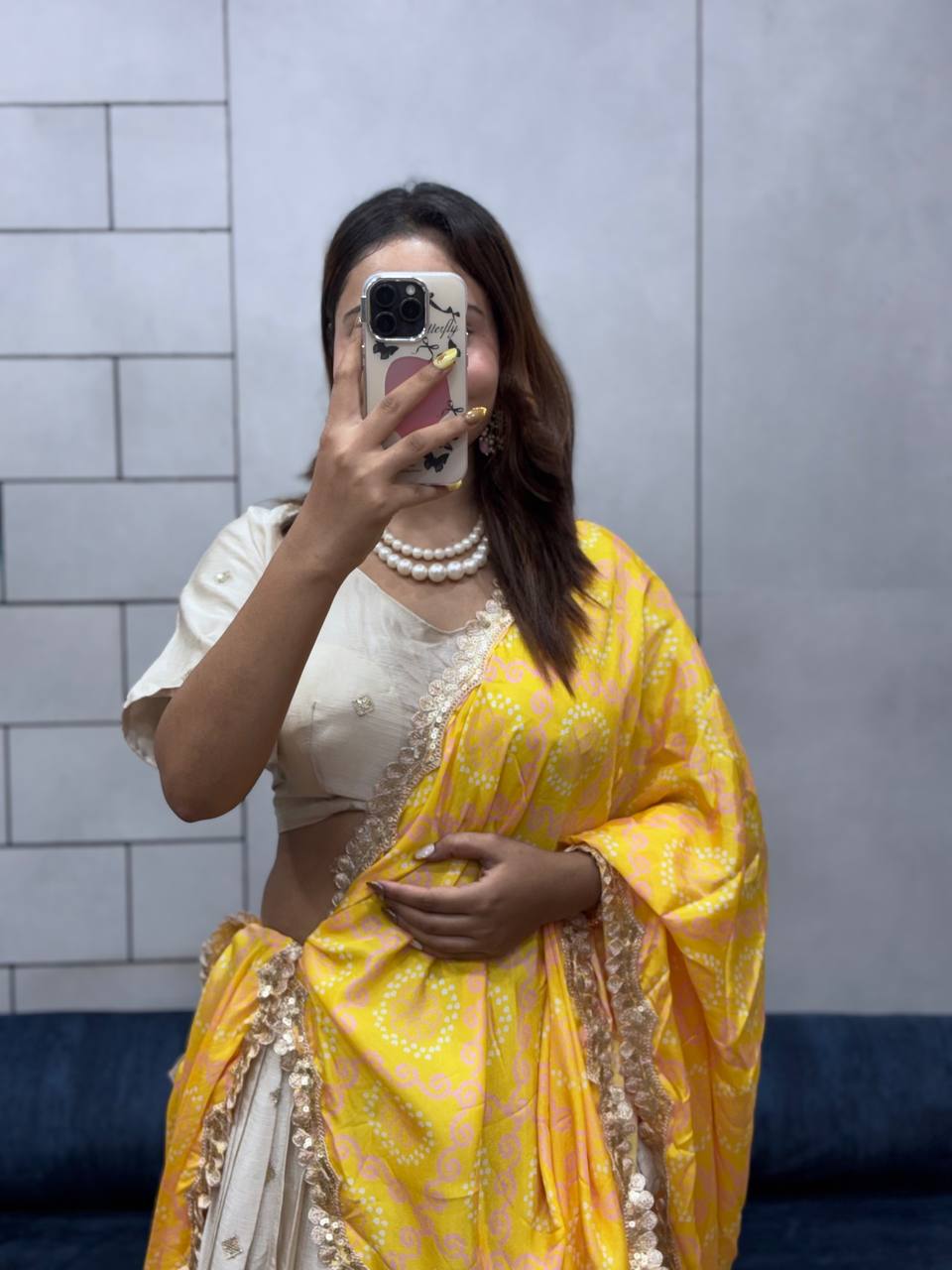 Soft Chinon Silk With Flower Embroidery Design Work Lehenga