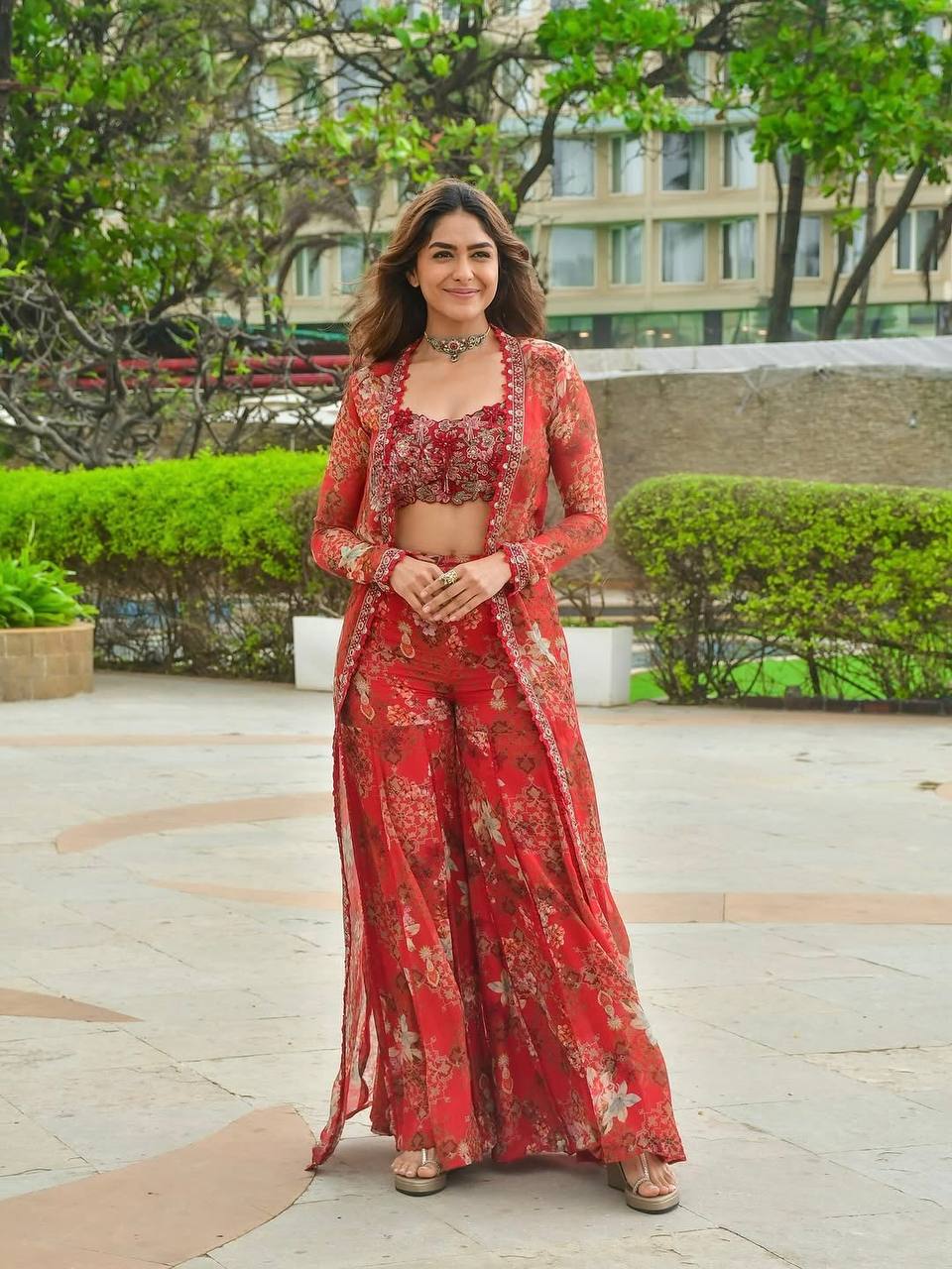 Red Color Satin Silk With Embroidery Work Koti Plazzo