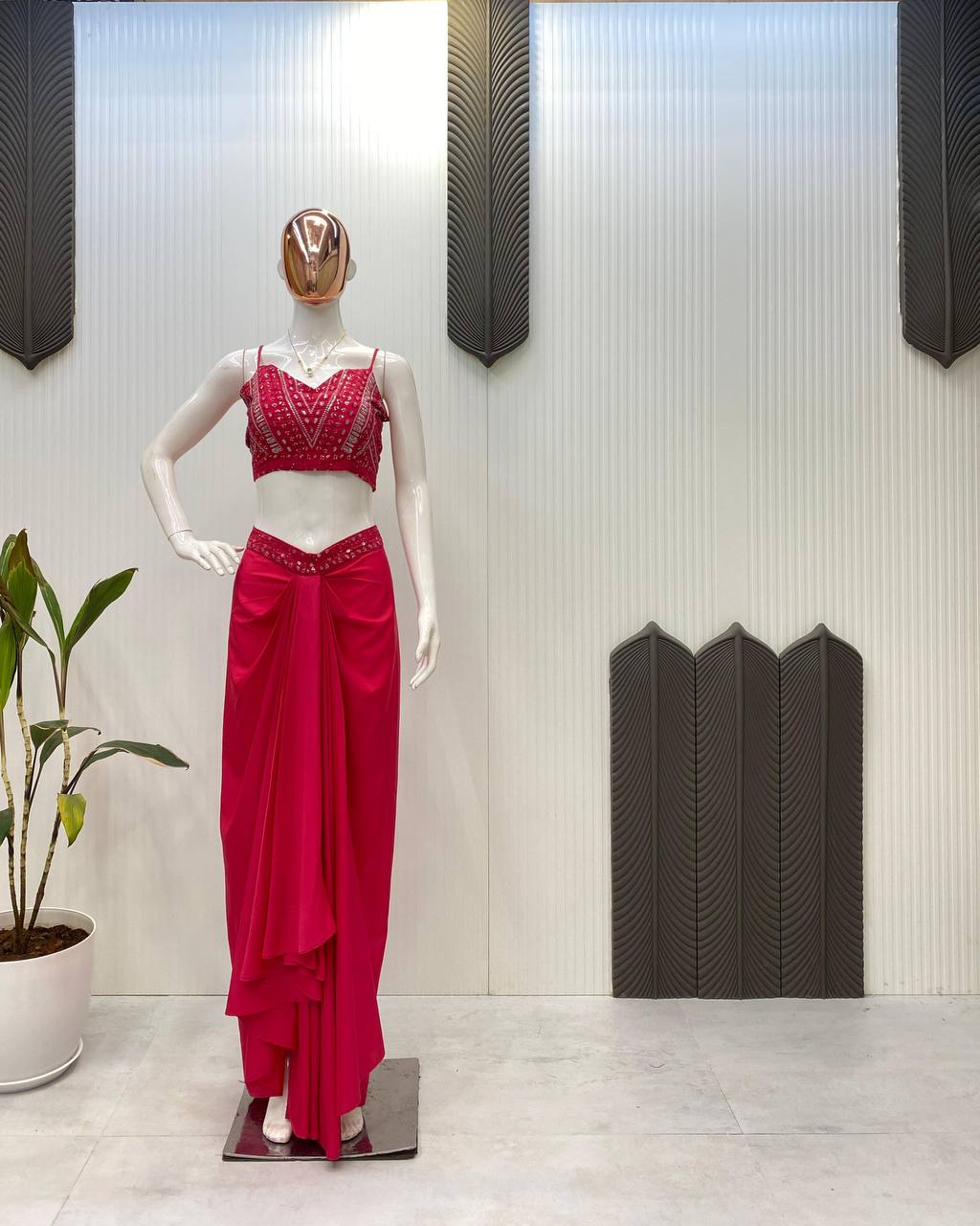 New Trending Wesitern Style Dhoti , Shrug with Stitched Blouse